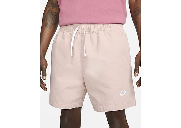 Nike Club geweven flowshorts met wassing voor heren Pink Oxford White- Heren