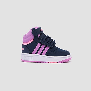 ADIDAS HOOPS MID LIFESTYLE BASKETBALL STRAP SNEAKERS ZWART/ROZE BABY