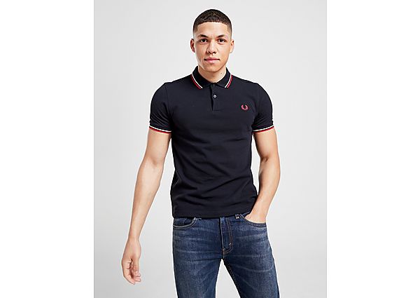 Fred Perry Twin Tipped Short Sleeve Polo Shirt Heren Dark Navy- Heren