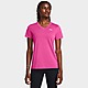 Pink Under Armour Short-Sleeves Tech SSV- Solid