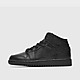 Black/Black/Black Jordan Air 1 Mid Tumbled Leather Junior