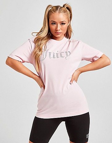 JUICY COUTURE Diamante Logo Boyfriend T-Shirt