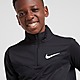 Black/Black/White Nike Poly 1/4 Zip Track Top Junior