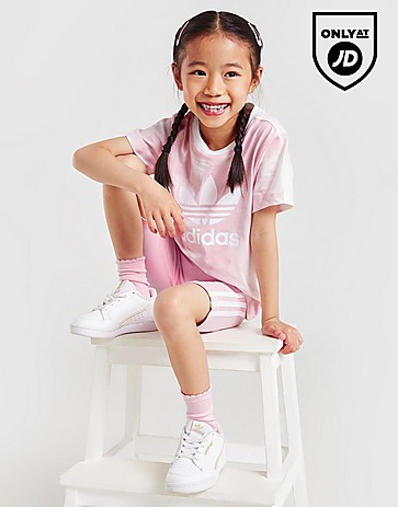 adidas Originals Girls' Tie Dye T-Shirt/Cycle Shorts Set Children
