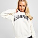 White Champion Varsity Oversized Crew Sweatshirt
