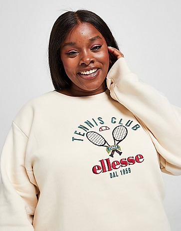 Ellesse Tennis Embroidered Plus Size Crew Sweatshirt