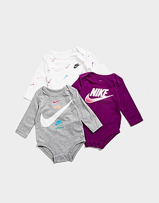 Nike Girls' 3-Pack Graphic Babygrows Infant