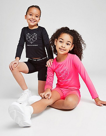 Pink Soda Sport Girls' Long Sleeve Logo Top Children