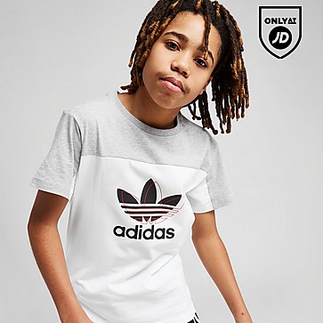 adidas Originals Colour Block Dual Logo T-Shirt Junior