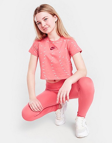 Nike Girls' Repeat Swoosh Crop T-Shirt Junior