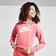 Pink/White/White Nike Girls' Club Crop Hoodie Junior