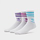 White adidas Originals 3-Pack Solid Mid Crew Socks
