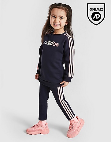 adidas Girls' Linear Crew Tracksuit Infant