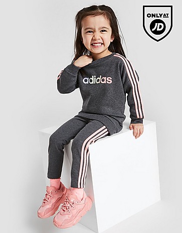 adidas Girls' Linear Sweatshirt/Leggings Set Infant