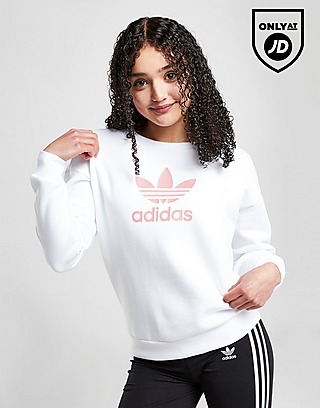adidas Originals Girls' Trefoil Boyfriend Crew Sweatshirt Junior