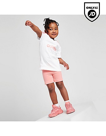 adidas Girls' Linear T-Shirt/Cycle Shorts Set Infant
