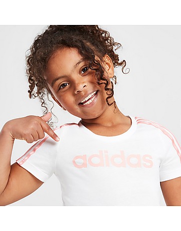 adidas Girls' Linear T-Shirt/Cycle Shorts Set Children