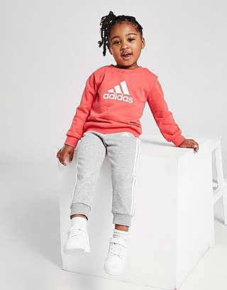 adidas Girls' Badge of Sport Logo Tracksuit Infant