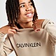 Brown Calvin Klein Institutional Logo Crew Sweatshirt Junior