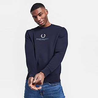 Vintage Fred Perry 14 Zip Embroidered Sweatshirt blue
