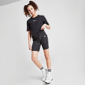 adidas Originals Girls' 3-Stripes Trefoil Print Cycle Shorts Junior