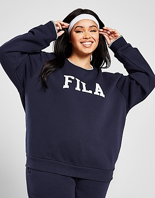 Fila Plus Size Embroidered Logo Rib Crew Sweatshirt