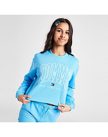 Tommy Hilfiger Girls' Bold Varsity Crop Crew Sweatshirt Junior