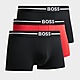 Black/Red BOSS 3 Pack Trunks