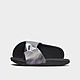 Black/Black/Grey Nike Kawa Slides Children