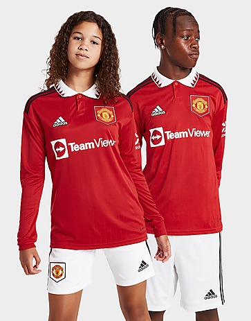 adidas Manchester United 2022/23 LS Home Shirt Junior