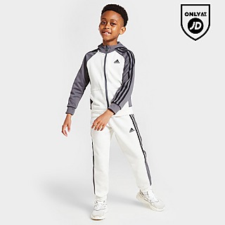 adidas Mix Fabric Full Zip Tracksuit Children