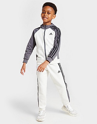 adidas Mix Fabric Full Zip Tracksuit Children