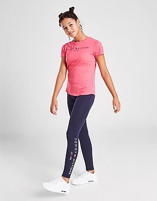 Tommy Hilfiger Girls Essential Logo Leggings Sports Tights 