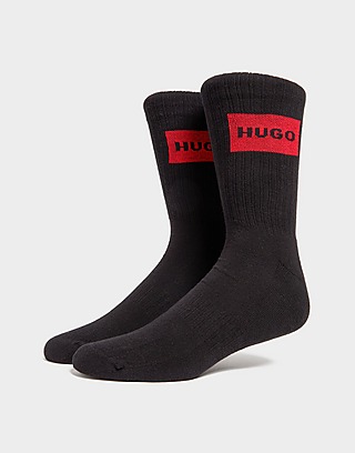 HUGO 2 Pack Rib Label Socks