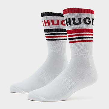 HUGO 2 Pack Ribbed Logo Socks