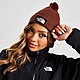 Brown The North Face Logo Pom Beanie Hat