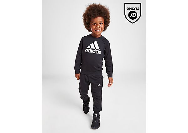 adidas large logo crew trainingsanzug kleinkinder, black