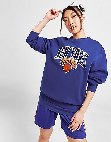 New Era NBA New York Knicks Satin Crew Sweatshirt