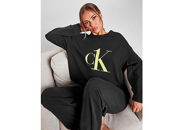 Calvin Klein CK ONE Long Sleeve Crew Sweatshirt - Black - Womens