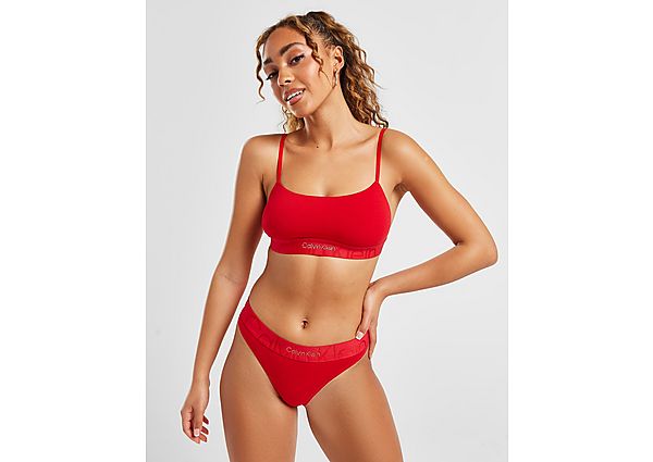 Calvin Klein Underwear Embossed Icon Thong - Red - Womens