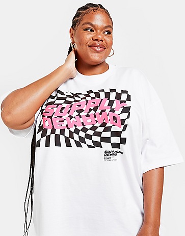 Supply & Demand Checkerboard Graphic Plus Size T-Shirt