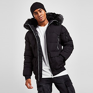 Mens Supply & Demand Brisk Full-Zip Puffer Jacket in Black/Black Size Small Polyester Finish Line Men Clothing Jackets Puffer Jackets 