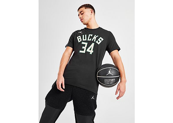 Jordan NBA Milwaukee Bucks Antetokounmpo #34 T-Shirt - Black - Mens