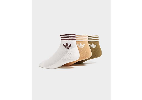 adidas Originals 3-Pack Mid Ankle Socks - Brown