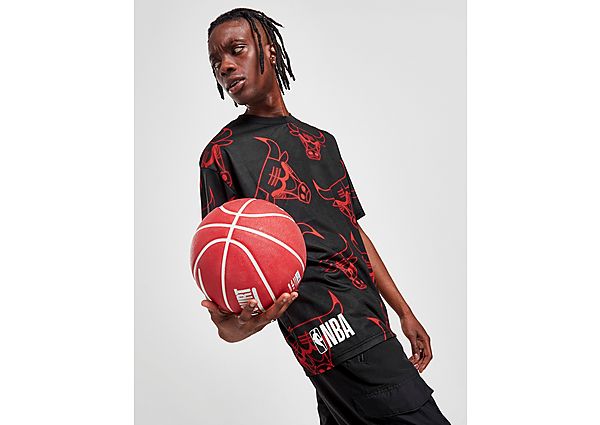 New Era NBA Chicago Bulls All Over Print Neon T-Shirt - Black - Mens
