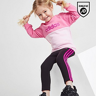 adidas Girls' Linear Crew/Leggings Set Infant