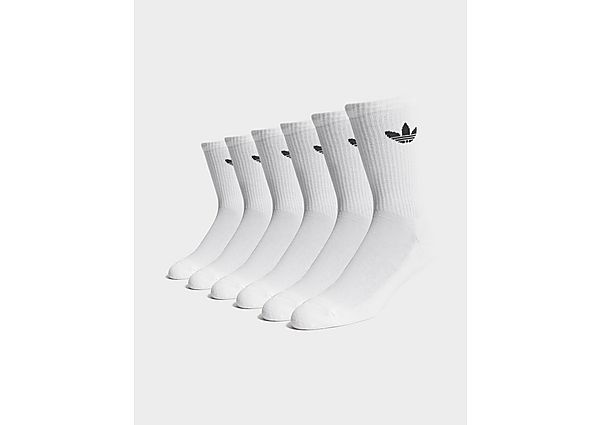 adidas Originals 6-Pack Trefoil Cushion Crew Socks - White