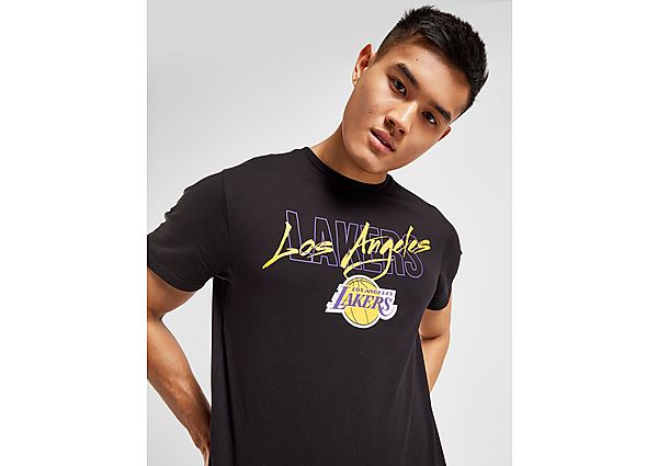 New Era NBA LA Lakers Script Logo T-Shirt - Black - Mens