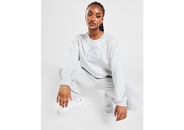 Adidas Originals Circle Logo Crew Sweatshirt Grey- Dames