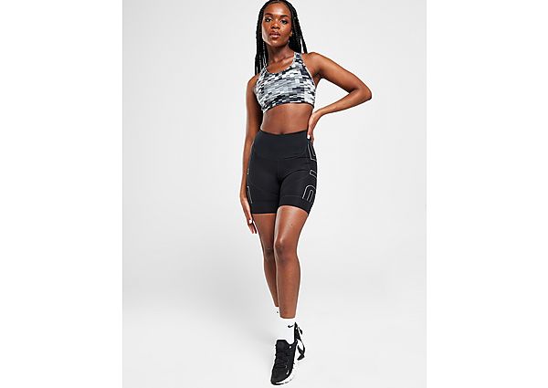 Nike Air hardloopshorts met halfhoge taille en print voor dames (18 cm) Black White- Dames